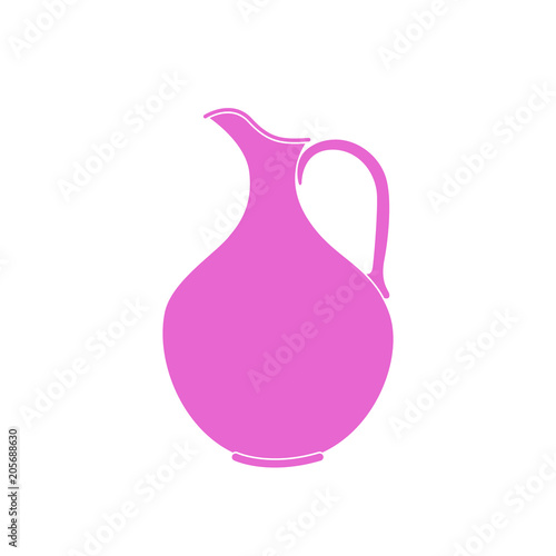 Pitcher, vessel flat icon. Pitcher outline. Vector illustration