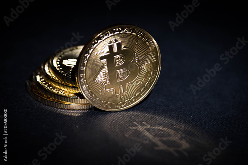 Golden Bitcoins. New virtual money.  