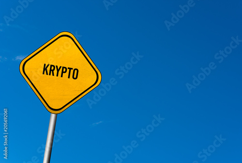 krypto - yellow sign with blue sky
