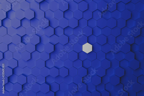 Abstract Background with Hexagon patterns, 3D rendering