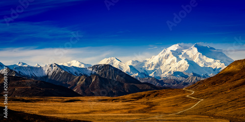 HDR Panorama of Denali from Stony Hill overlook taken in the fall photo