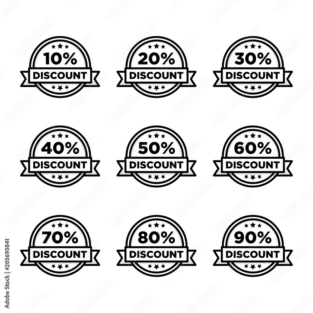 Obraz premium Retro discount badge sell sale promotion vector