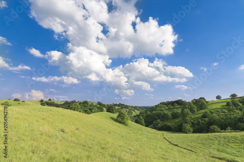 Beautiful landscape of the green hills