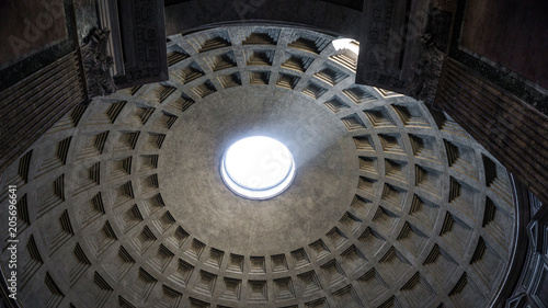 Light beaming through the oculus in the Pantheon, Rome, Italy