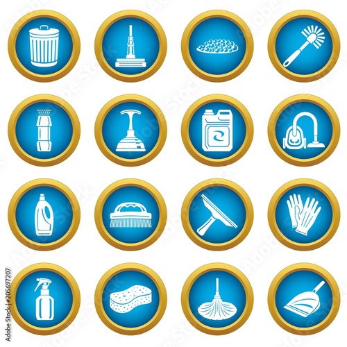 Cleaning icons set. Simple illustration of 16 cleaning vector icons for web