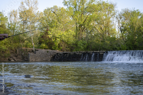 Fishing and Casting in the River