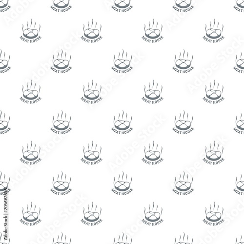 Meat house eco pattern vector seamless repeat for any web design
