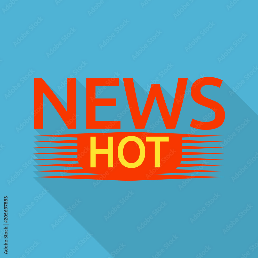 Red hot news logo. Flat illustration of red hot news vector logo for ...