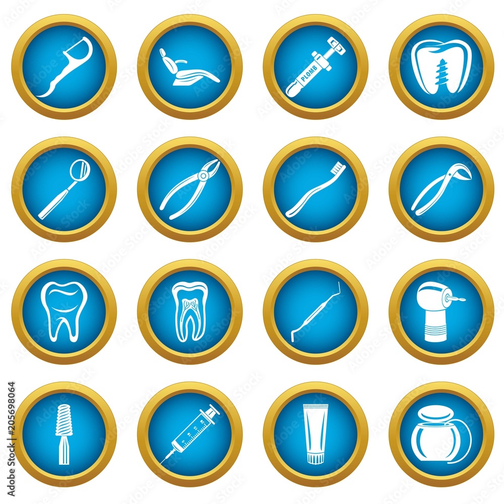 Dentist stomatologist icons set. Simple illustration of 16 dentist stomatologist vector icons for web Dentist stomatologist icons set. Simple illustration of 16 dentist stomatologist vector icons for web
