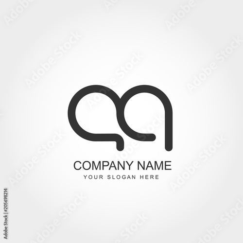 Initial Letter AQ Logo Template