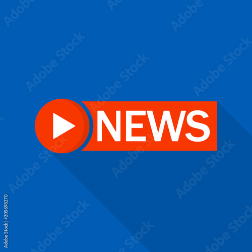Red news logo. Flat illustration of red news vector logo for web design