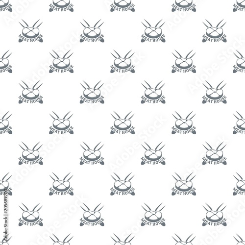 Meat house pattern vector seamless repeat for any web design © ylivdesign