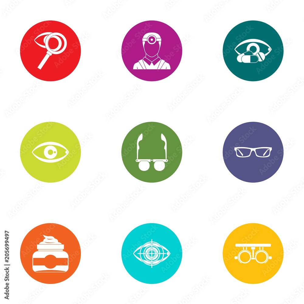 Treat vision icons set. Flat set of 9 treat vision vector icons for web isolated on white background Treat vision icons set. Flat set of 9 treat vision vector icons for web isolated on white background