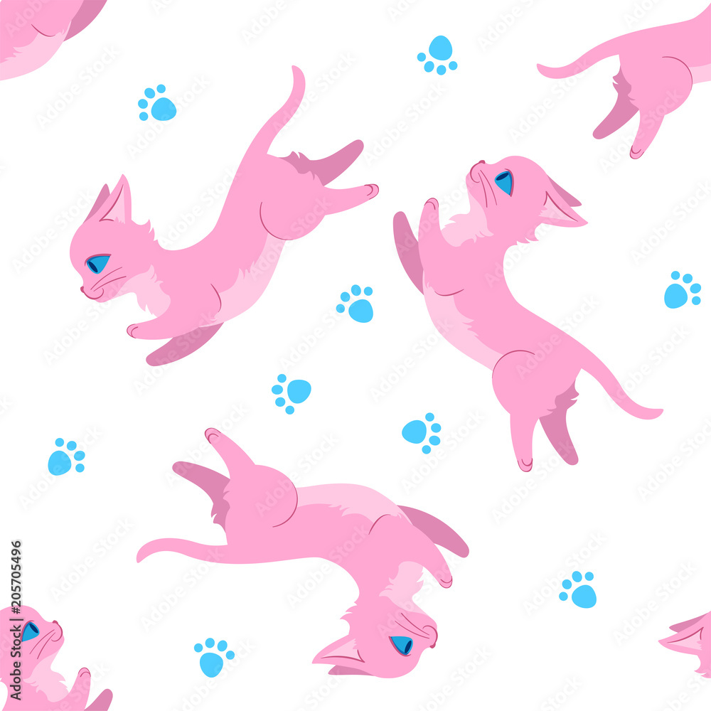 Leaping cats seamless pattern Leaping cats seamless pattern