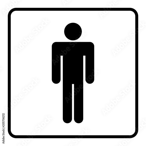 gz94 GrafikZeichnung - nmss9 NewModernSanitarySign nmss - german: WC Toilettensymbol Männer / Piktogramm - (Mann) - english: WC toilet icon / pictogram - (men) - illustration - square xxl g6119
