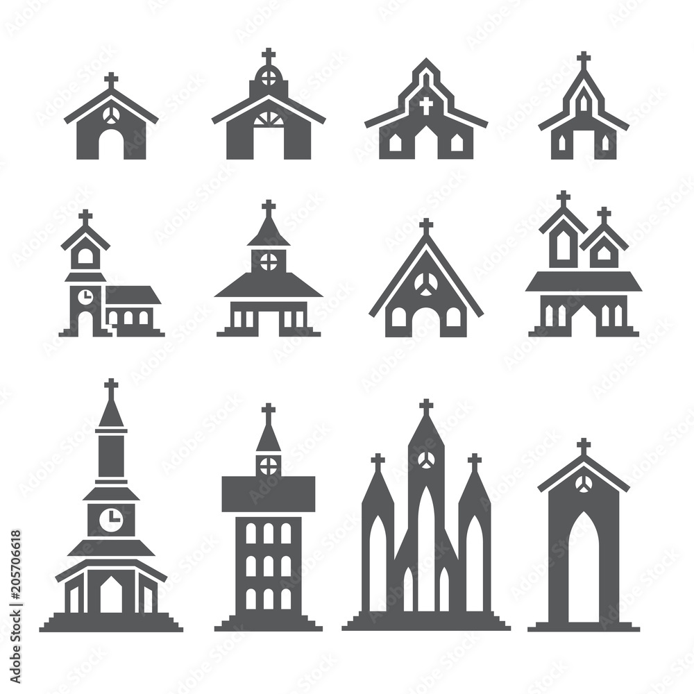 Church icon set