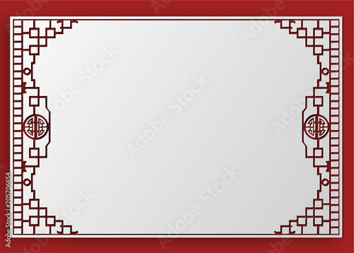 Chinese Traditional Background, The Great Wall Style Window Frame