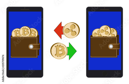 exchange between bitcoin and ripple in the phone
