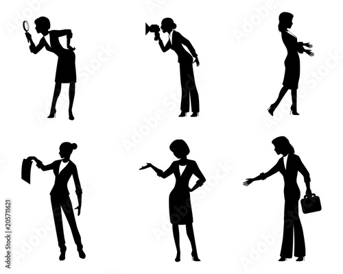 Six businesswomen in action