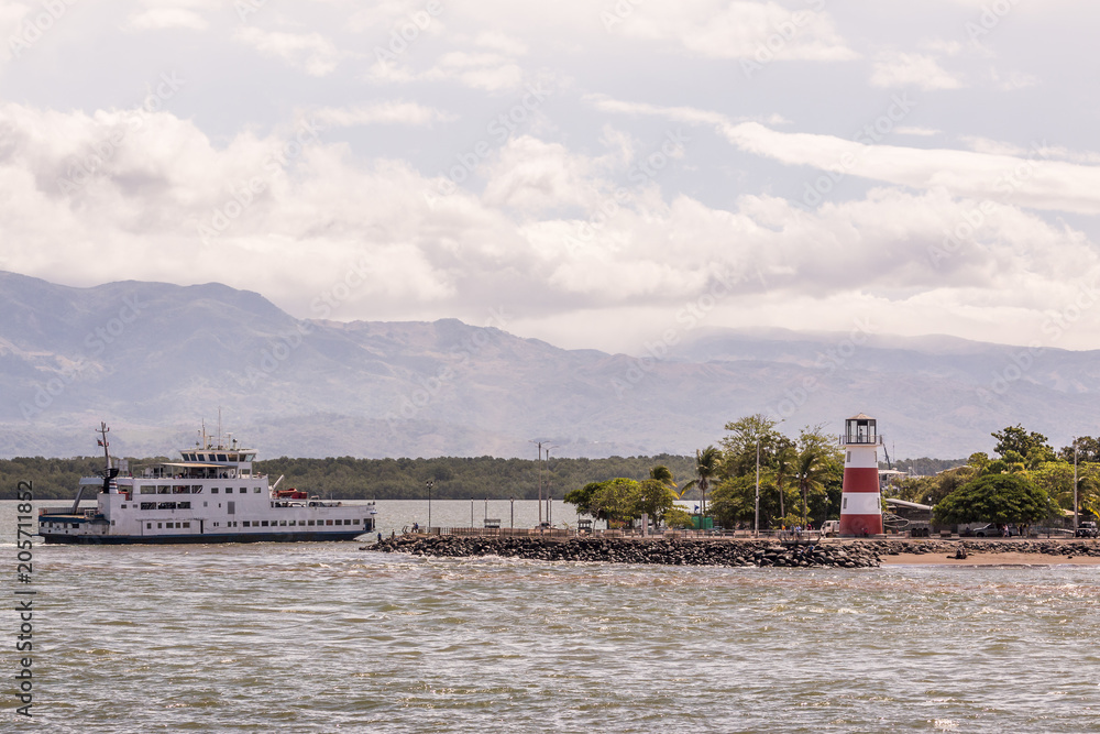 Puntareanas, Costa Rica, ferry and lighthouse view