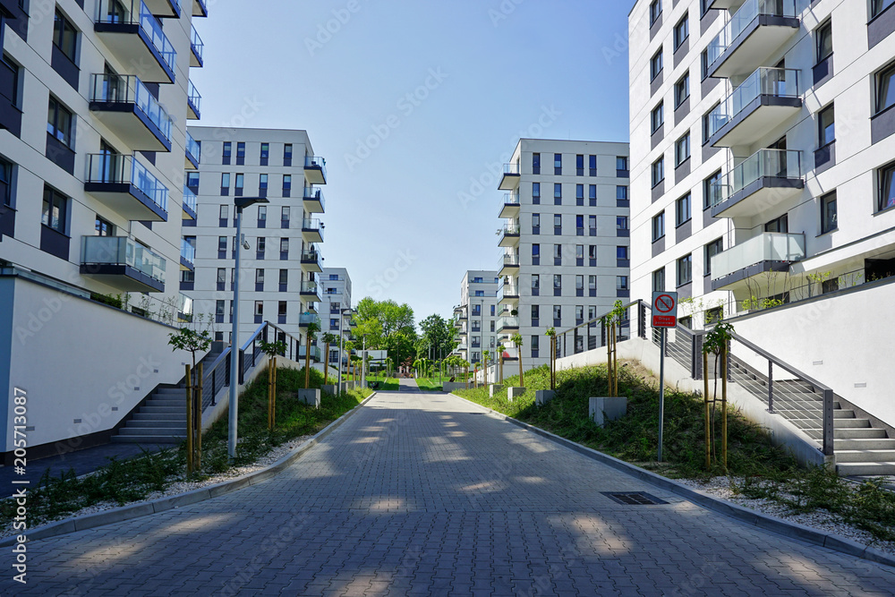 New modern housing  estate in Lodz