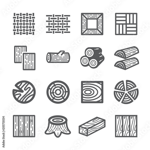 Wood icon set