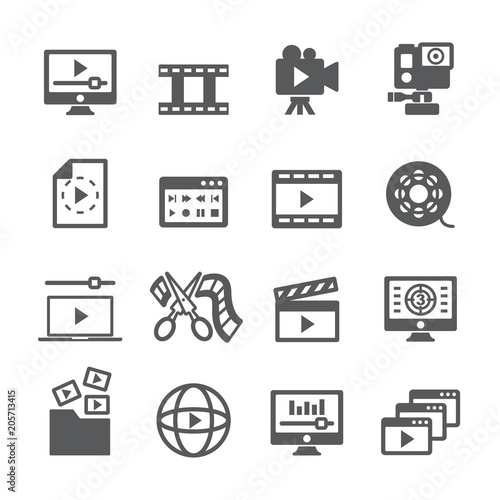 Video content icon set