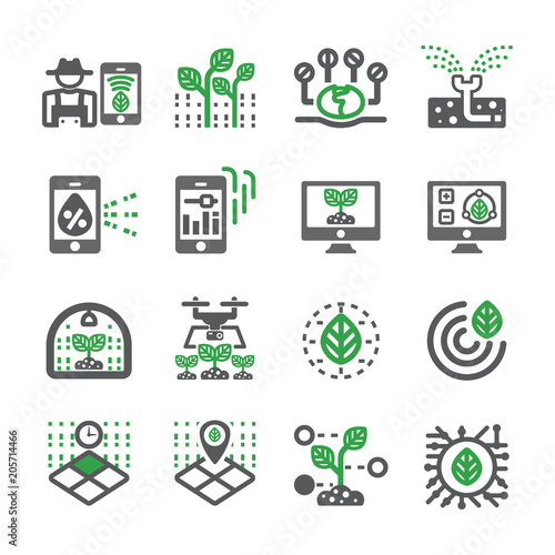Smart farm icon set