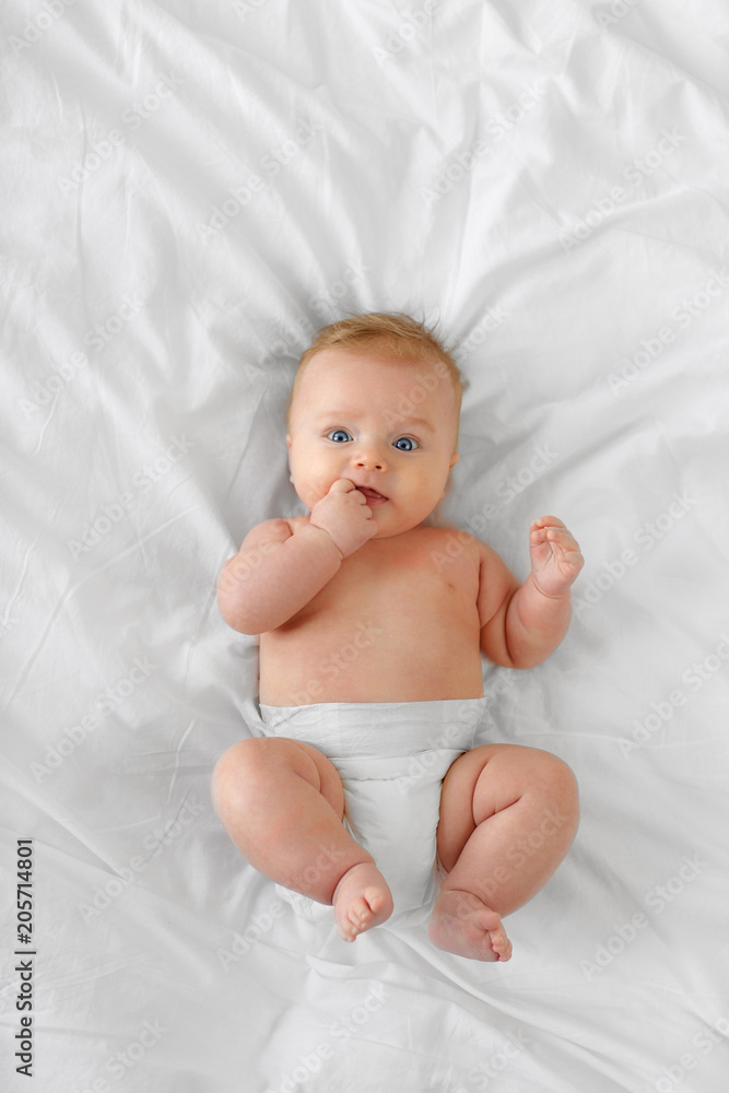 Portrait baby on the bed Portrait baby on the bed