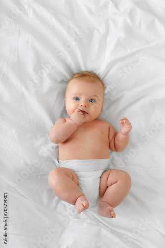 Portrait  baby on the bed