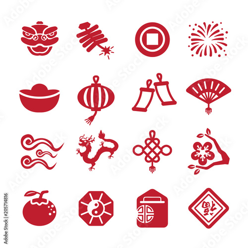 Chinese new year icon set