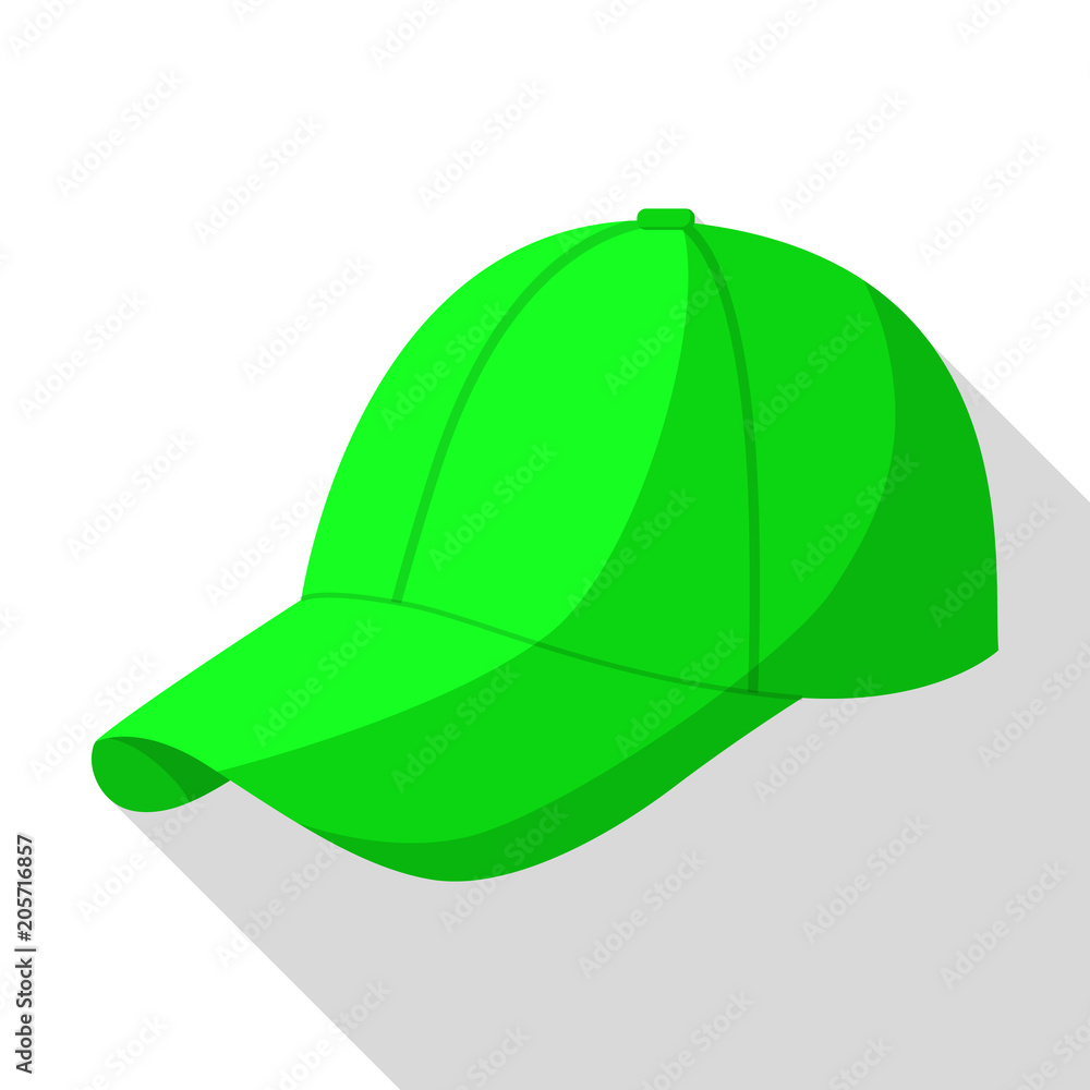 Green baseball cap icon. Flat illustration of green baseball cap vector icon for web design Green baseball cap icon. Flat illustration of green baseball cap vector icon for web design