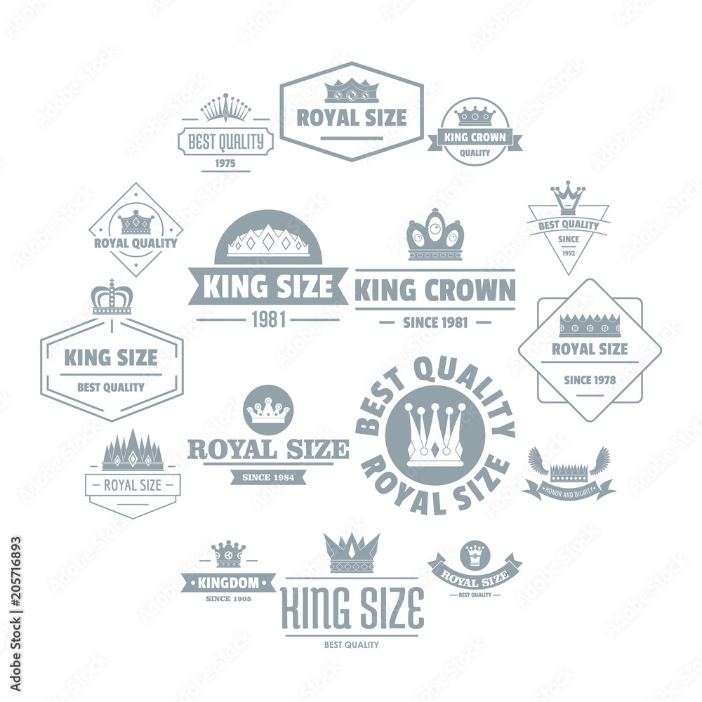 Crown royal logo icons set. Simple illustration of 16 crown royal logo vector icons for web Crown royal logo icons set. Simple illustration of 16 crown royal logo vector icons for web