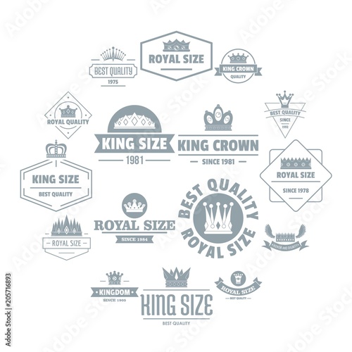 Crown royal logo icons set. Simple illustration of 16 crown royal logo vector icons for web