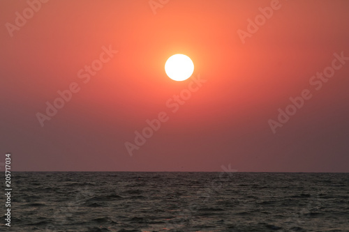 sunset, sun, sea, ocean