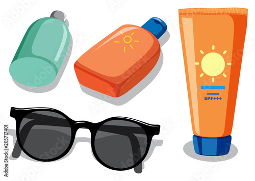Summer Element on White Background