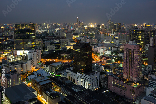 Top view of Bangkok in the night © gumbao