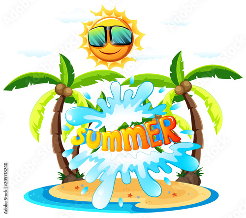 A Summer Sign on White Background
