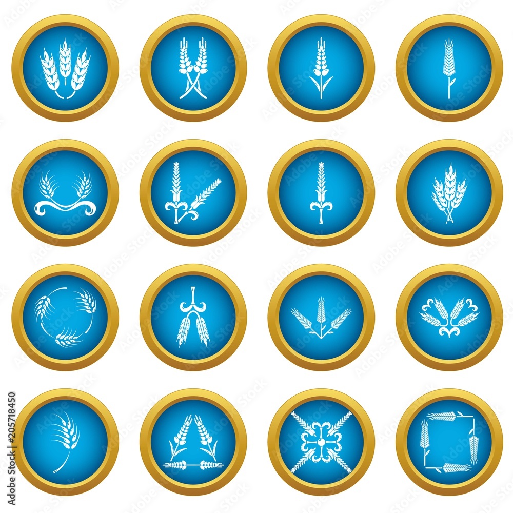 Ear corn icons set. Simple illustration of 16 ear corn vector icons for web Ear corn icons set. Simple illustration of 16 ear corn vector icons for web