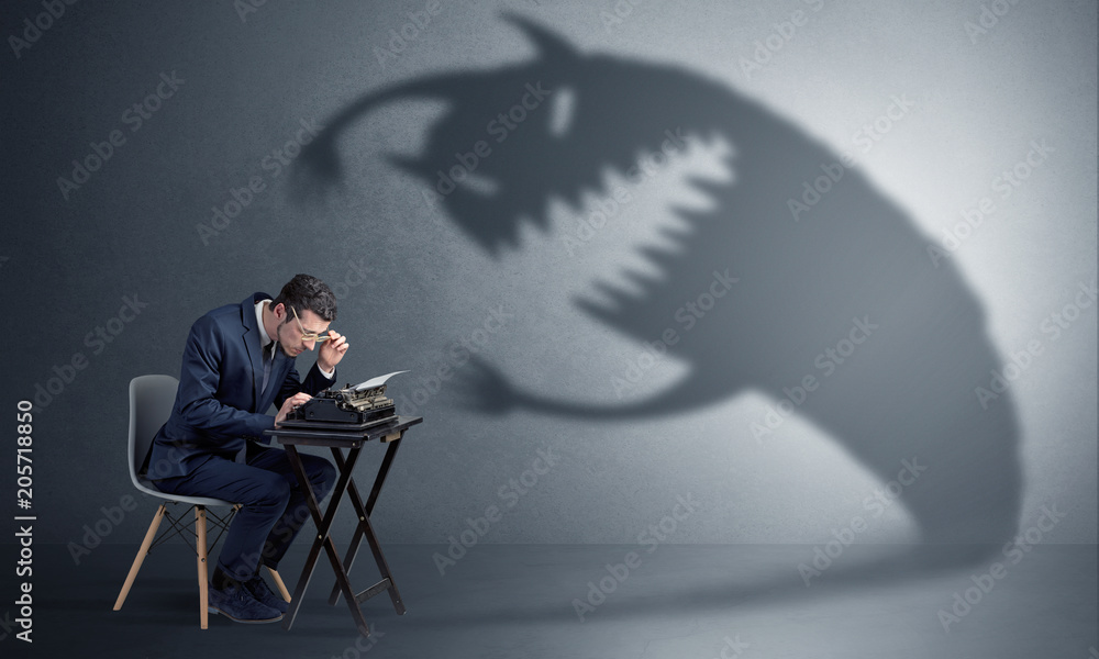 Little hard worker afraid of scary monster shadow
Little hard worker afraid of scary monster shadow