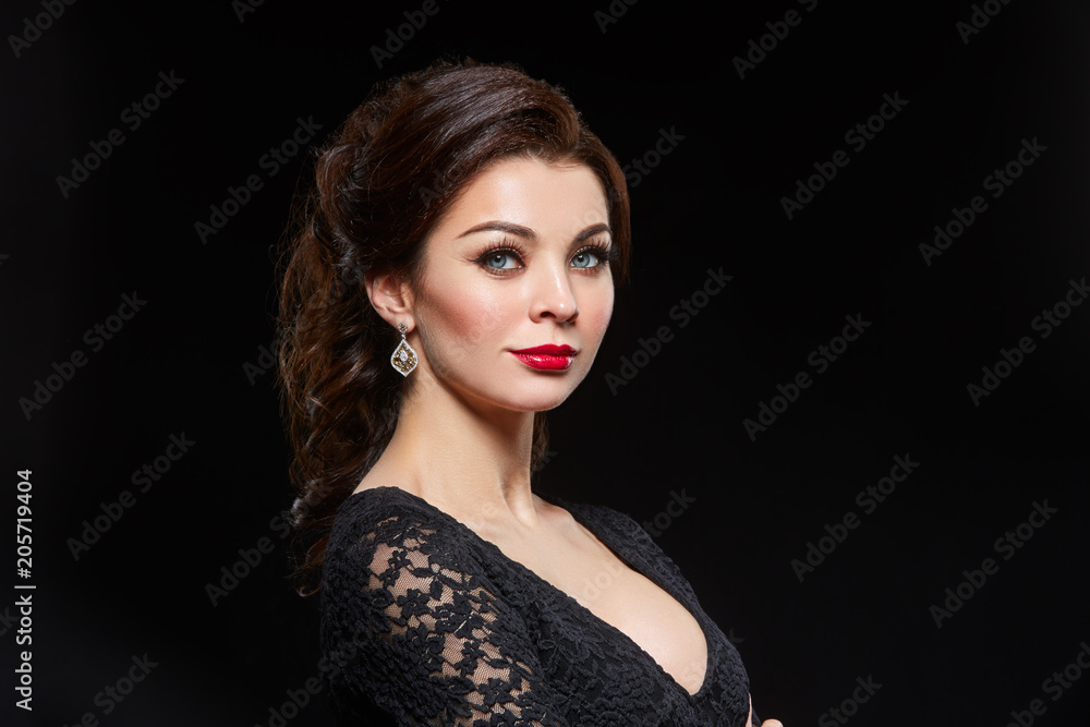 beautiful young woman with red lips beautiful young woman with red lips