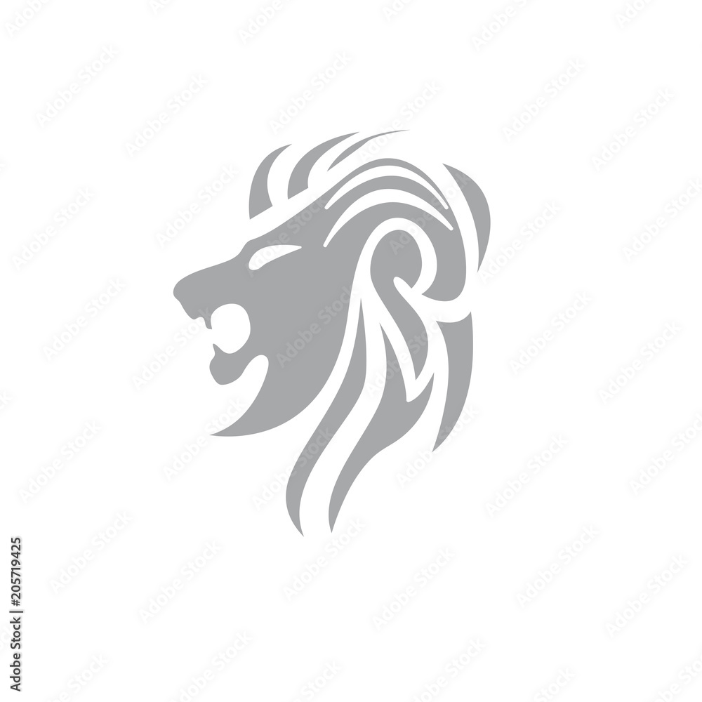 Vector sign abstract lion, in linear style Vector sign abstract lion, in linear style