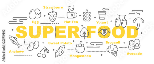 super food vector banner