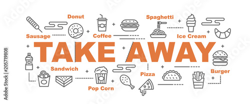 take away food vector banner