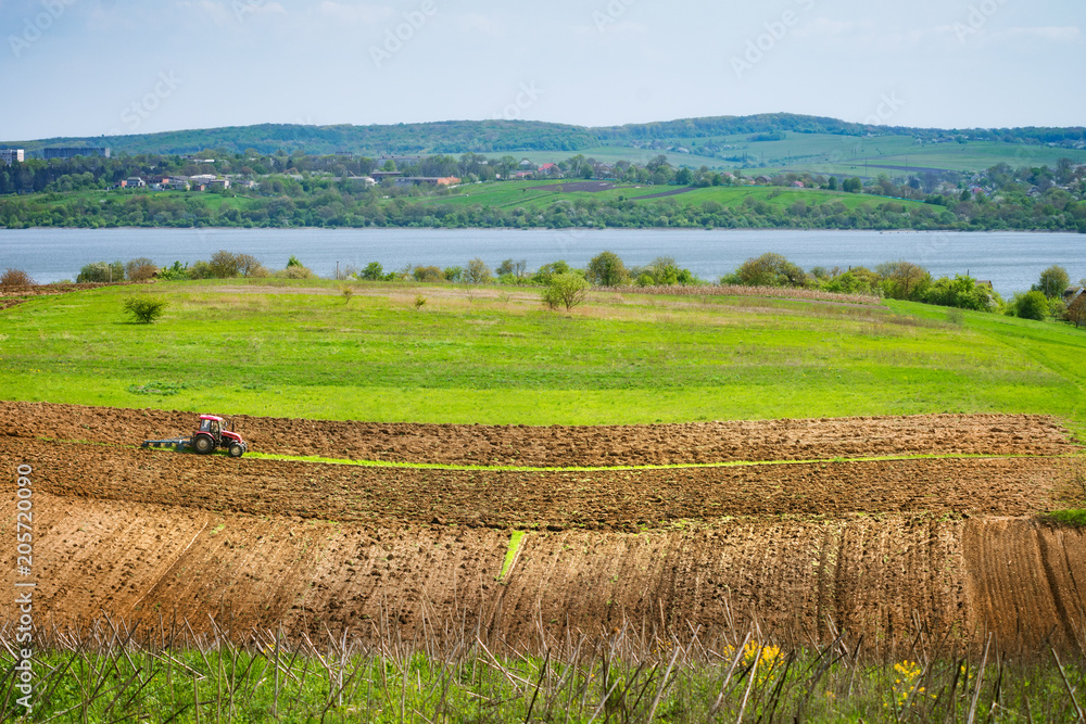 Tractor in a ukrainian field