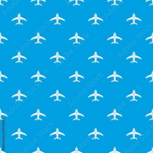 Aircraft pattern vector seamless blue repeat for any use © ylivdesign
