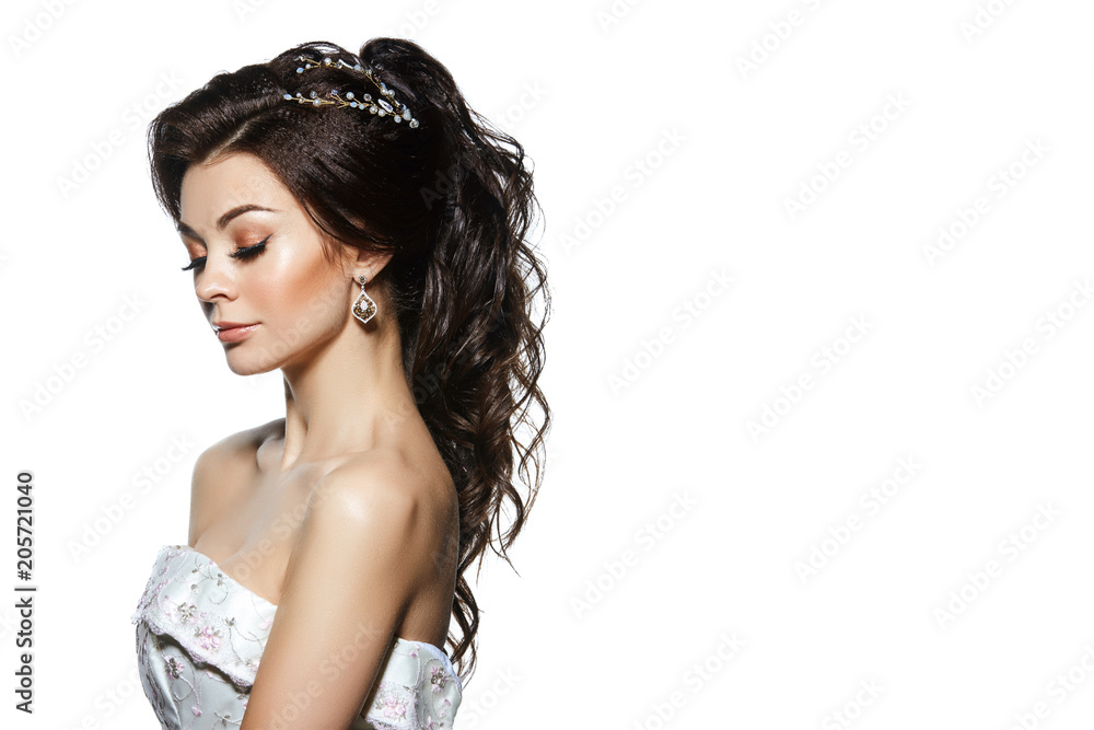 beautiful bride in wedding gown