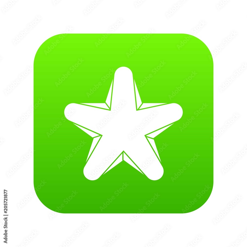Star icon digital green for any design isolated on white vector illustration