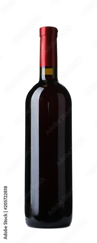 Bottle of expensive red wine on white background Bottle of expensive red wine on white background