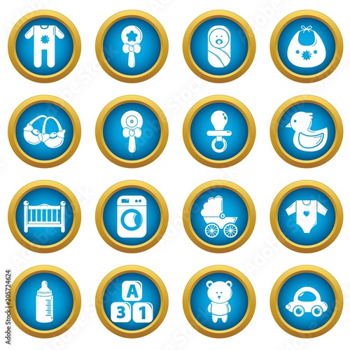 Baby born icons set. Simple illustration of 16 baby born vector icons for web